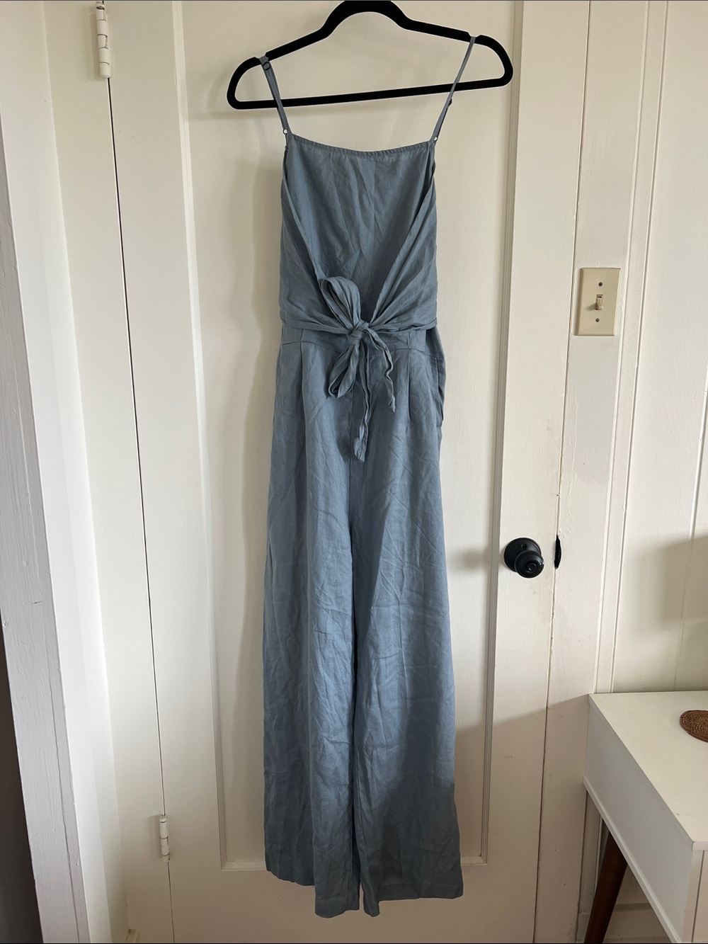 Cute Blue Linen Jumpsuit